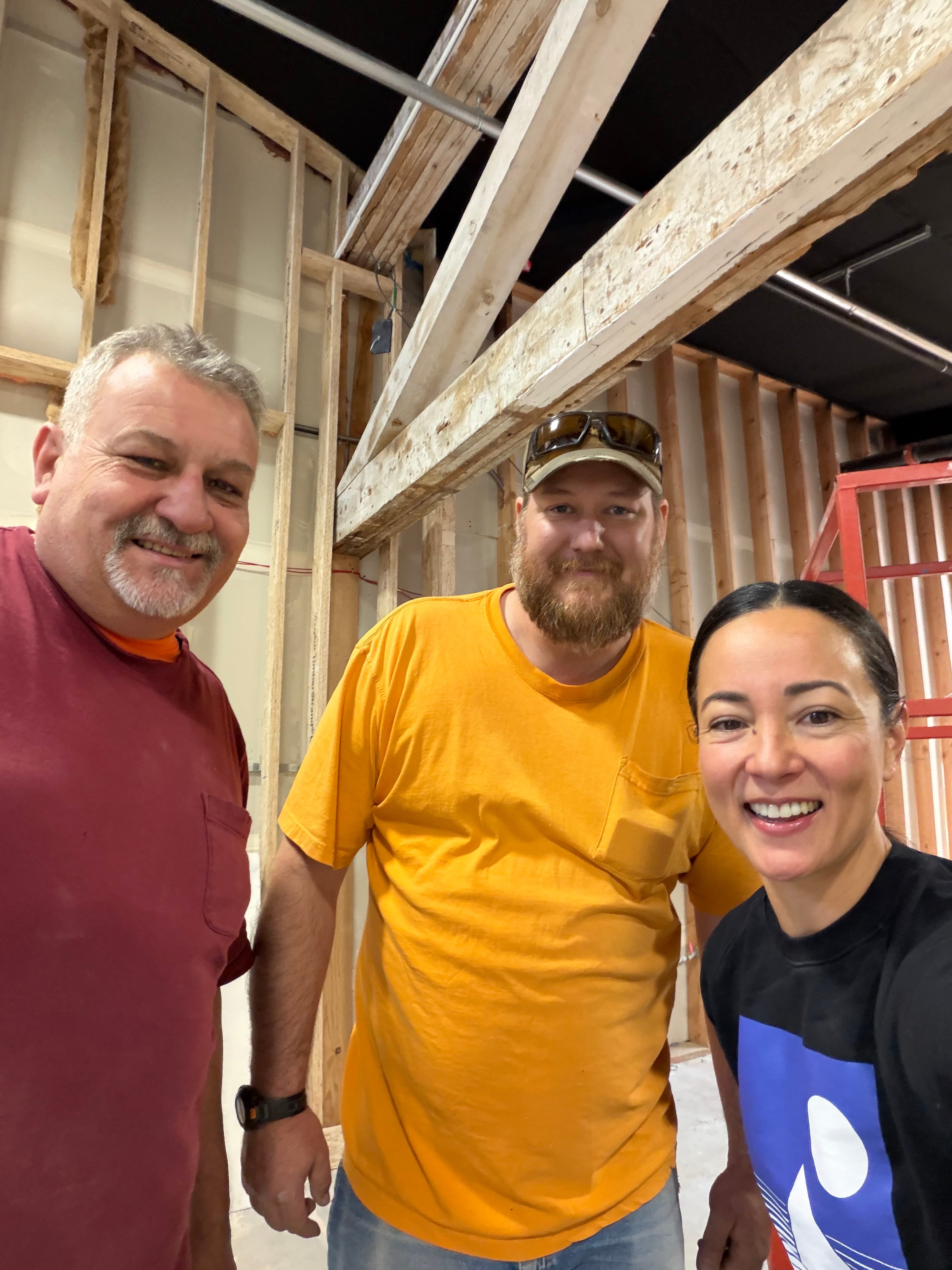 Clackamas Sandblasters team in the space